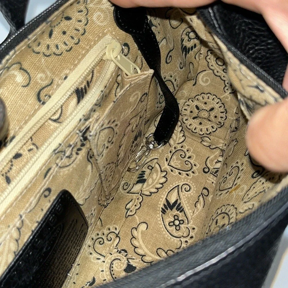 Brighton Franki Black Pebbled Leather Hobo‎ Purse Shoulder Bag Quality Designer